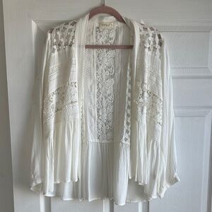 ILLA ILLA Cream Lace Detail Cardigan